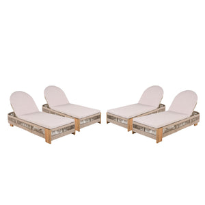 English Elm Christopher Knight Home® - Outdoor Acacia Wood Lounge Chair Set Of 4 - Adjustable, Weather-Resistant, Modern Coastal Design N770P298695B004