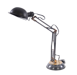 HomeRoots 33" Industrial Black Metal Desk Lamp with Bowl Shade - Perfect for Modern Workspaces and Reading 364202