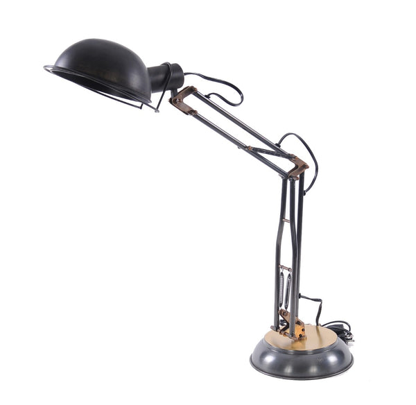 HomeRoots 33" Industrial Black Metal Desk Lamp with Bowl Shade - Perfect for Modern Workspaces and Reading 364202