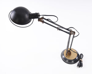 HomeRoots 33" Industrial Black Metal Desk Lamp with Bowl Shade - Perfect for Modern Workspaces and Reading 364202