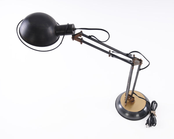 HomeRoots 33" Industrial Black Metal Desk Lamp with Bowl Shade - Perfect for Modern Workspaces and Reading 364202
