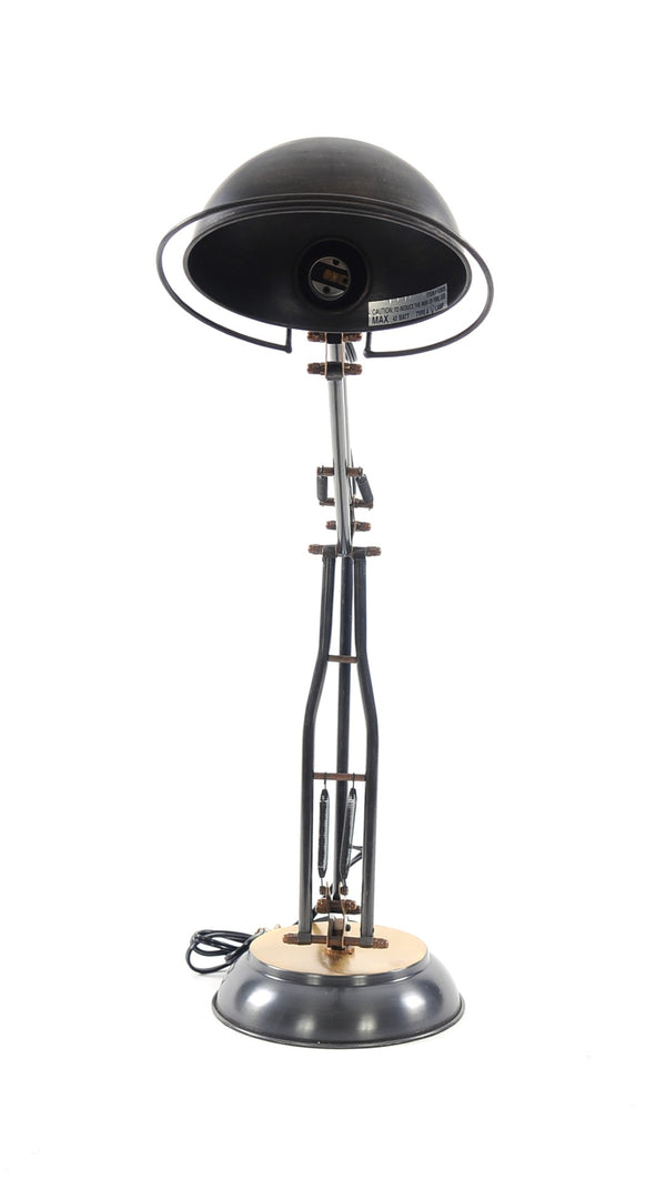 HomeRoots 33" Industrial Black Metal Desk Lamp with Bowl Shade - Perfect for Modern Workspaces and Reading 364202