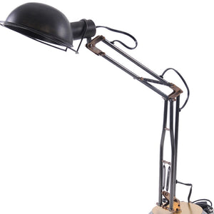 HomeRoots 33" Industrial Black Metal Desk Lamp with Bowl Shade - Perfect for Modern Workspaces and Reading 364202