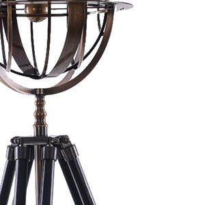 Homeroots 25" X 25" X 45.75" Brass Armillary With Wood Stand  Metal 364206