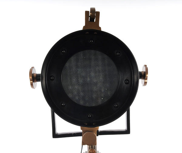 Homeroots 28" X 28" X 65.5" Alum Steel Spot Light Wood Stand Textured Glass  Metal 364210