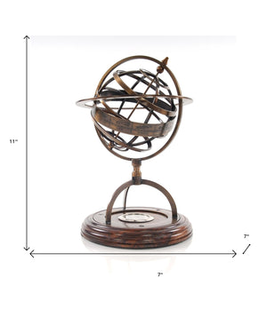 Homeroots 11" Brass Metal Hand Painted Figurine Tabletop Sculpture  Metal 364212