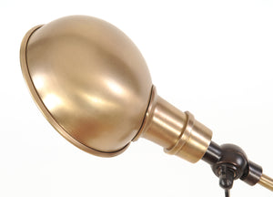 Homeroots 20" Black Metal Adjustable Desk Table Lamp With Gold Bowl Shade   364214