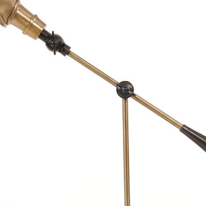 Homeroots 20" Black Metal Adjustable Desk Table Lamp With Gold Bowl Shade   364214