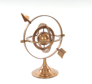 Homeroots 5.5" X 7" X 8.5" Brass Armillary  Metal 364216