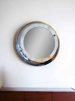 Homeroots 21" Silver Round Aluminum Framed Accent Mirror  Aluminum 364221