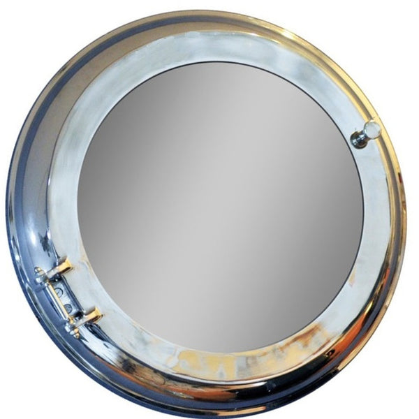 Homeroots 21" Silver Round Aluminum Framed Accent Mirror  Aluminum 364221