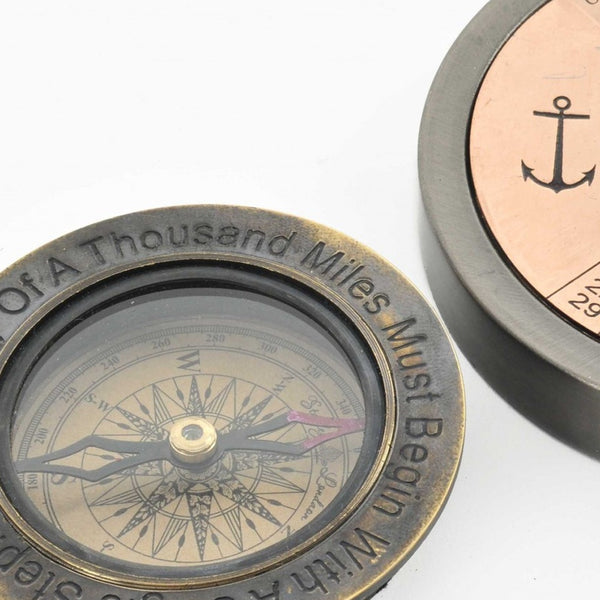 Homeroots Set Of 2 100 Year Calendar And Compass Quote  Metal 364222