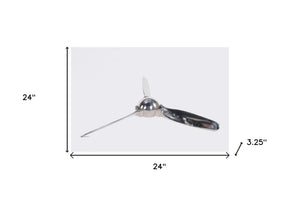 Homeroots 24" Nickel Metal Hand Painted Figurine Tabletop Sculpture  Metal 364223