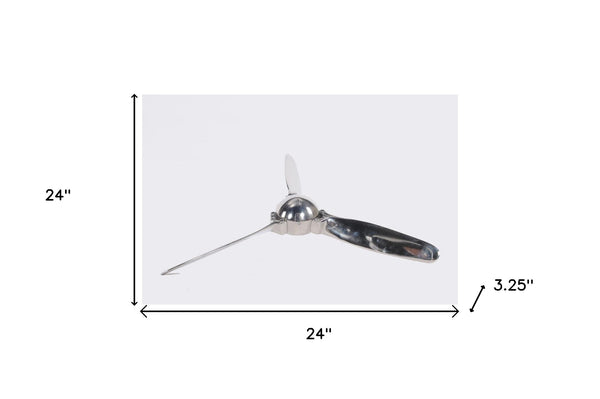 Homeroots 24" Nickel Metal Hand Painted Figurine Tabletop Sculpture  Metal 364223