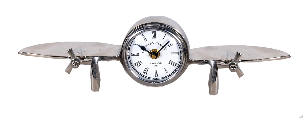 Homeroots 3" Novelty Nickel Metal And Glass Analog Wall Clock  Metal 364225