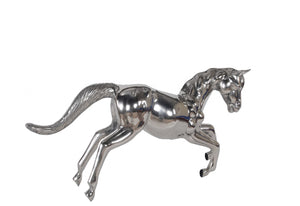 Homeroots 19" Nickel Metal Horse Figurine Tabletop Sculpture  Metal 364226