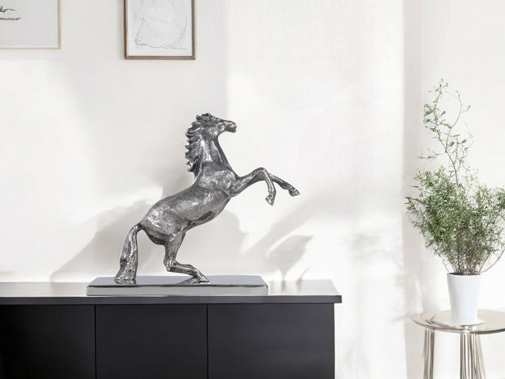 Homeroots 11" Nickel Metal Hand Painted Figurine Tabletop Sculpture  Metal 364227