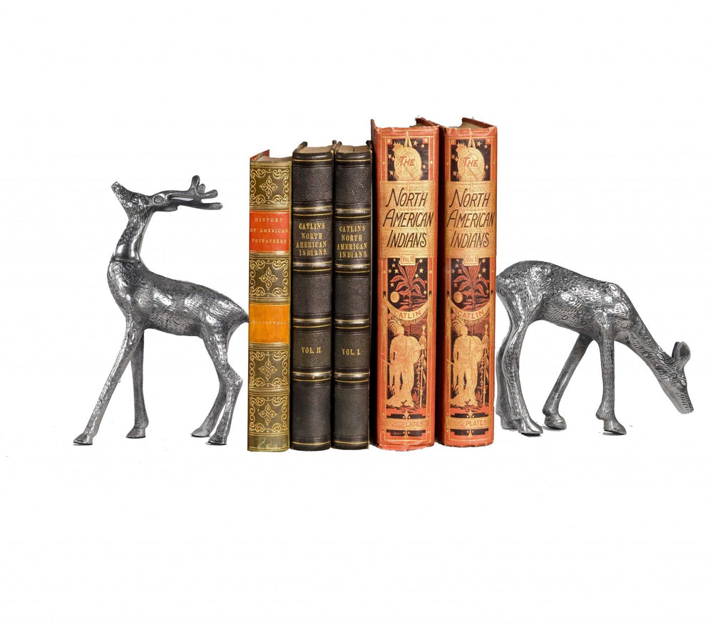 Homeroots Stag And Doe Bookends Or Sculptures  Metal 364228