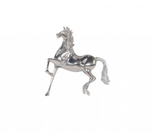 Homeroots Nickel Plated Aluminum Horse Sculpture  Metal 364229