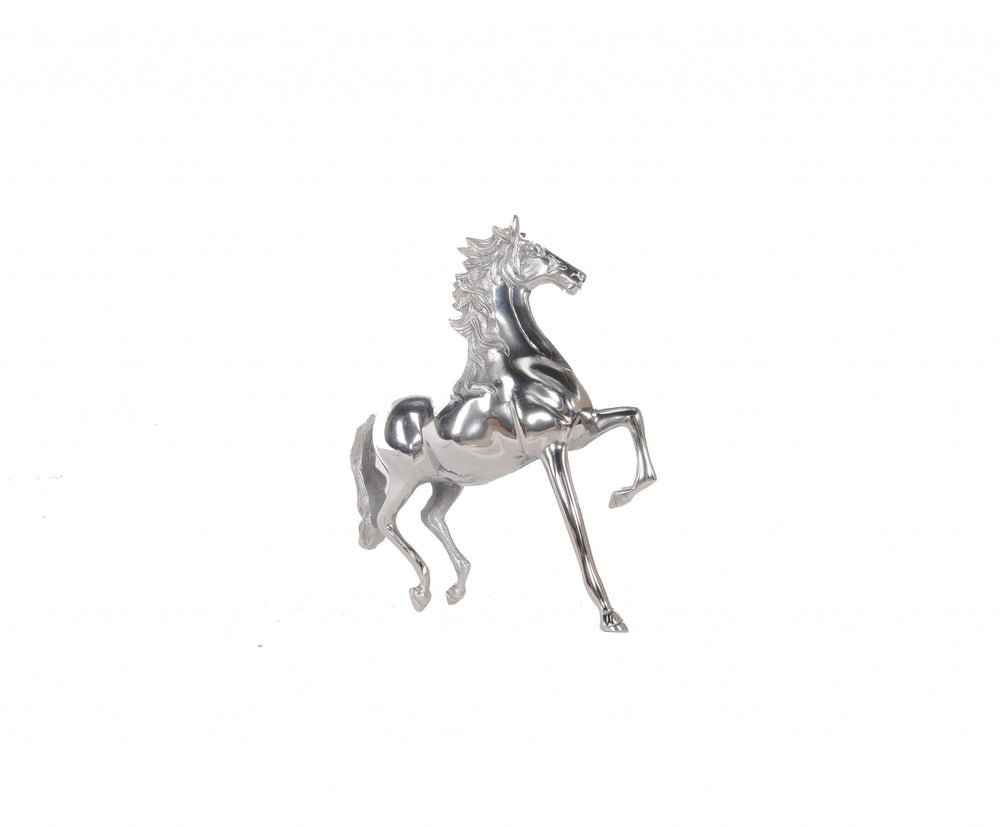 Homeroots Nickel Plated Aluminum Horse Sculpture  Metal 364229