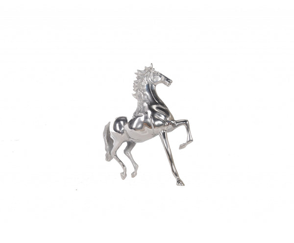 Homeroots Nickel Plated Aluminum Horse Sculpture  Metal 364229
