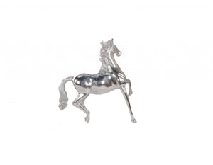 Homeroots Nickel Plated Aluminum Horse Sculpture  Metal 364229