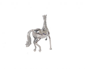 Homeroots Nickel Plated Aluminum Horse Sculpture  Metal 364229