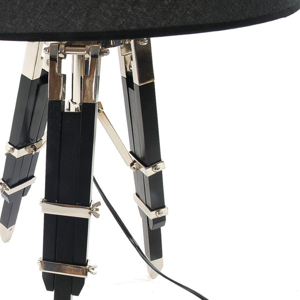 HomeRoots 26" Black Tripod Lamp - Modern Elegance with Empire Shade for Warm Light in Any Living Space 364231