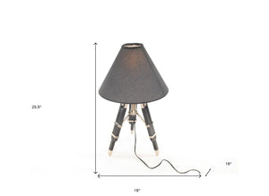 HomeRoots 26" Black Tripod Lamp - Modern Elegance with Empire Shade for Warm Light in Any Living Space 364231