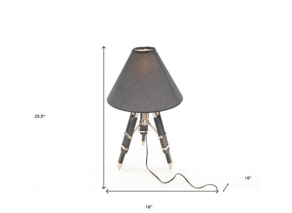 HomeRoots 26" Black Tripod Lamp - Modern Elegance with Empire Shade for Warm Light in Any Living Space 364231