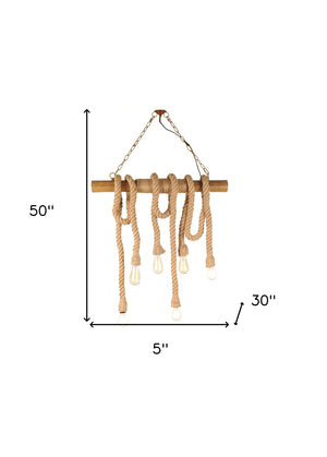 Homeroots 5" X 30" X 50" 6 Bulbs Medusa  Pendant Lamp   364233