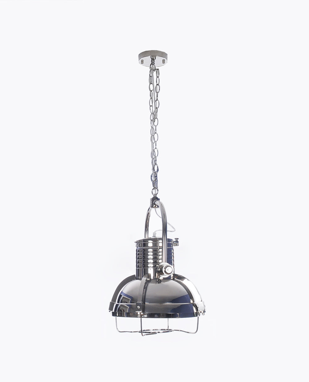 Homeroots 15" X 15" X 66" Large Steel  Pendant Lamp   364235