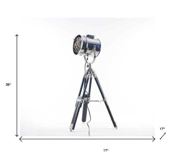 HomeRoots 35" Silver Tripod Lamp – Modern Drum Shade for Ambient Lighting, Stylish Home Décor Accent Piece 364236