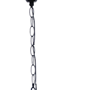 Homeroots Natural And Black Iron And Rope Three Light Ceiling Light   364238
