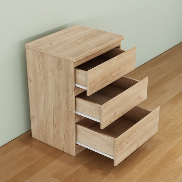 English Elm 19.7-inch Matte Finish Nightstand with Touch Release Drawers for Minimalist Bedrooms W3151P407889