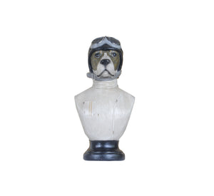 Homeroots Dog Bust Aviator Statue  Resin 364246