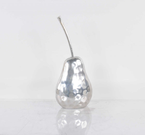 Homeroots Delicious Hammered Finish Pear Statue  Resin 364250