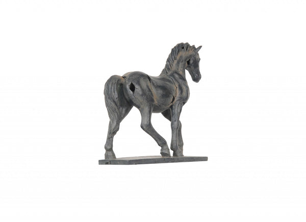 Homeroots Handmade Rustic Horse Statue  Resin 364251
