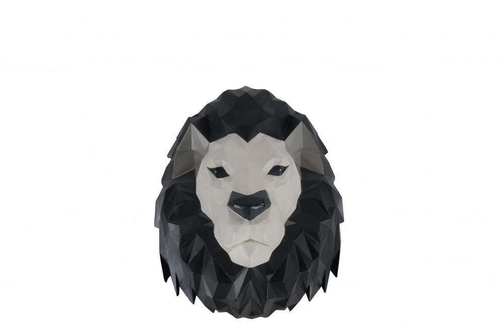 Homeroots 11.5" X 9.5" X 14" Origami Lion Head Wall Decoration  Resin 364252