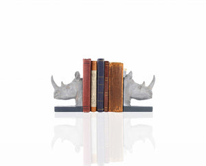 Homeroots Rhino Head Bookend Set Of 2  Resin 364253
