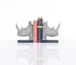 Homeroots Rhino Head Bookend Set Of 2  Resin 364253