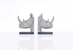 Homeroots Rhino Head Bookend Set Of 2  Resin 364253