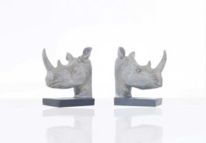 Homeroots Rhino Head Bookend Set Of 2  Resin 364253