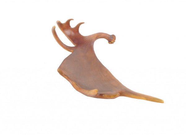 Homeroots 12" Brown Antler Resin Serving Tray   364254