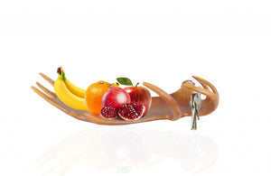 Homeroots 12" Brown Antler Resin Serving Tray   364254