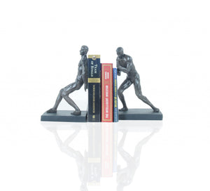 Homeroots 4.5" X 6" X 10.5" Gymnastic Man Bookend Set Of 2  Resin 364255