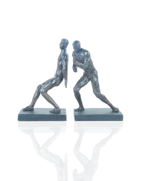 Homeroots 4.5" X 6" X 10.5" Gymnastic Man Bookend Set Of 2  Resin 364255