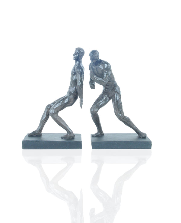 Homeroots 4.5" X 6" X 10.5" Gymnastic Man Bookend Set Of 2  Resin 364255