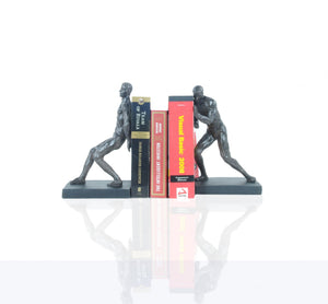Homeroots 4.5" X 6" X 10.5" Gymnastic Man Bookend Set Of 2  Resin 364255