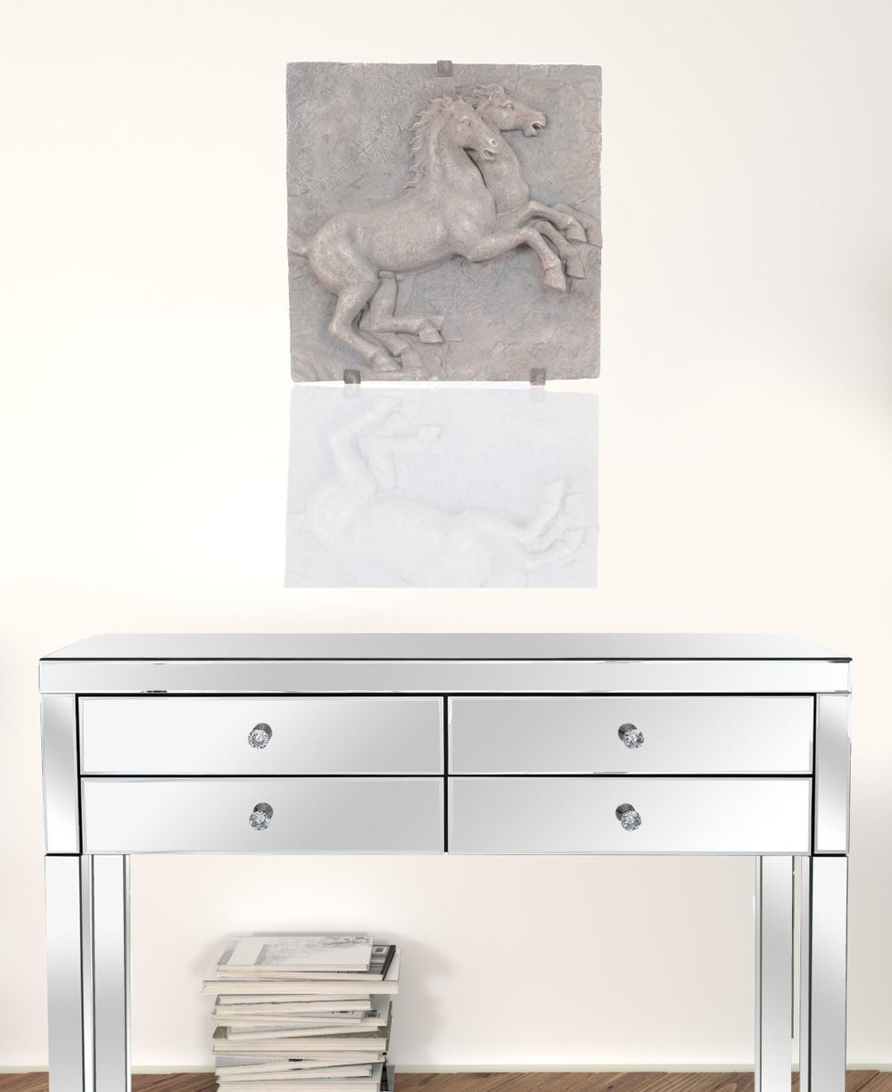 HomeRoots 29" Gray Resin Vertical Wall Decor - Sleek Sculptural Art Piece for Modern & Minimalist Interiors 364257